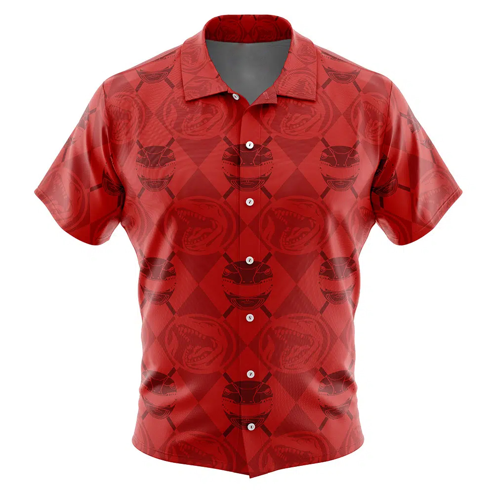 Red Ranger Pattern Power Ranger Hawaiian Shirt 1 Red Ranger Pattern Power Ranger Hawaiian Shirt