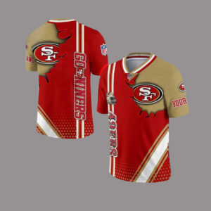 San Francisco 49Ers Team Logo Custom Name Football Jersey