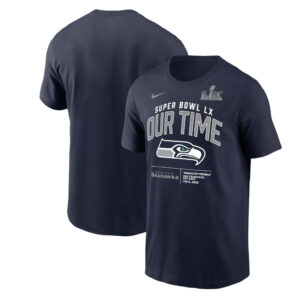 Seattle Seahawks College Navy Super Bowl LX T-Shirt