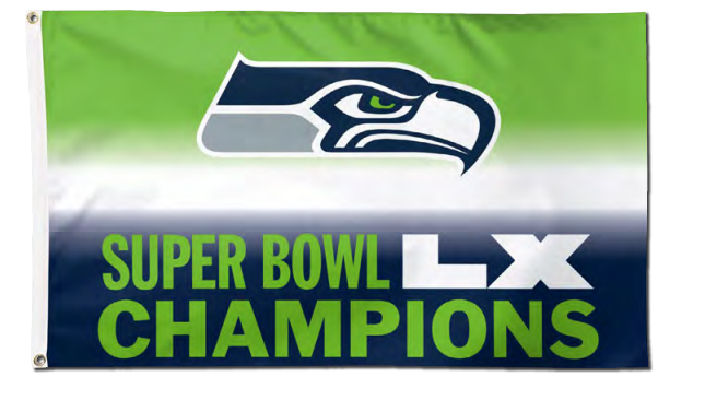 Seattle Seahawks Super Bowl LX Flag 1 Seattle Seahawks Super Bowl LX Flag