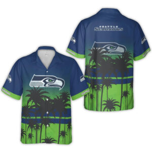 Seattle Seahawks With Palm Trees Hawaiian Shirt