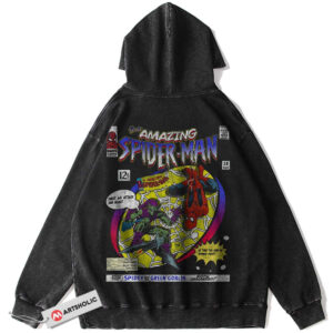 Spider-Man Marvel Anime Vintage Washed Hoodie