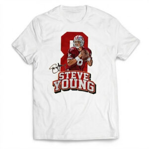 Steve Young 8 San Francisco 49ers Football Signature T-Shirt