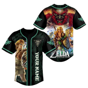 The Legend of Zelda 40th Anniversary Custom Name Baseball Jersey