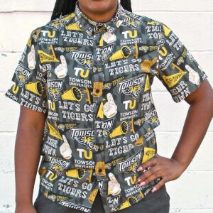 Towson University Fan Pattern (Grey) / Hawaiian Shirt