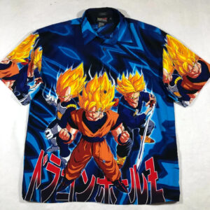 Vintage Dragon Ball Z Goku Vegeta and Trunks Hawaiian Shirt
