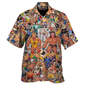 Wrestling Character Collage Hawaiian Shirt