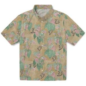 Anaheim Ducks Hawaiian Shirt - Anthurium Overlay