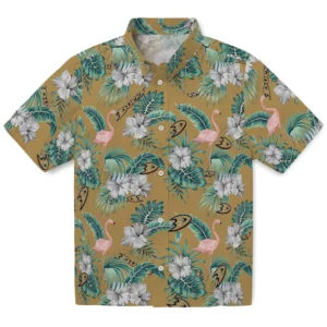 Anaheim Ducks Hawaiian Shirt - Flamingo and Hibiscus