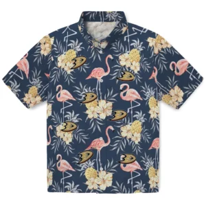 Anaheim Ducks Hawaiian Shirt - Flamingo Hibiscus