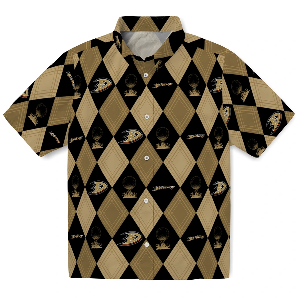 Anaheim Ducks Hawaiian Shirt - Golfing Plaid 1 Anaheim Ducks Hawaiian Shirt - Golfing Plaid
