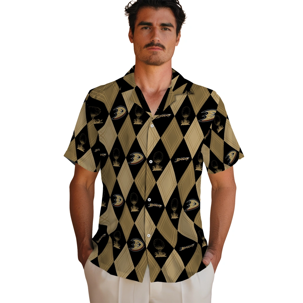Anaheim Ducks Hawaiian Shirt - Golfing Plaid 2 Anaheim Ducks Hawaiian Shirt - Golfing Plaid - Image 2