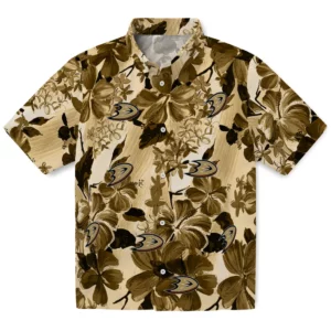 Anaheim Ducks Hawaiian Shirt - Hibiscus Arrangement