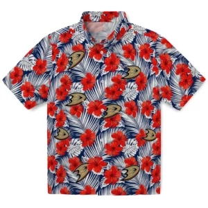 Anaheim Ducks Hawaiian Shirt - Hibiscus Fiesta
