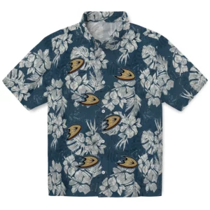 Anaheim Ducks Hawaiian Shirt - Hibiscus Flowers