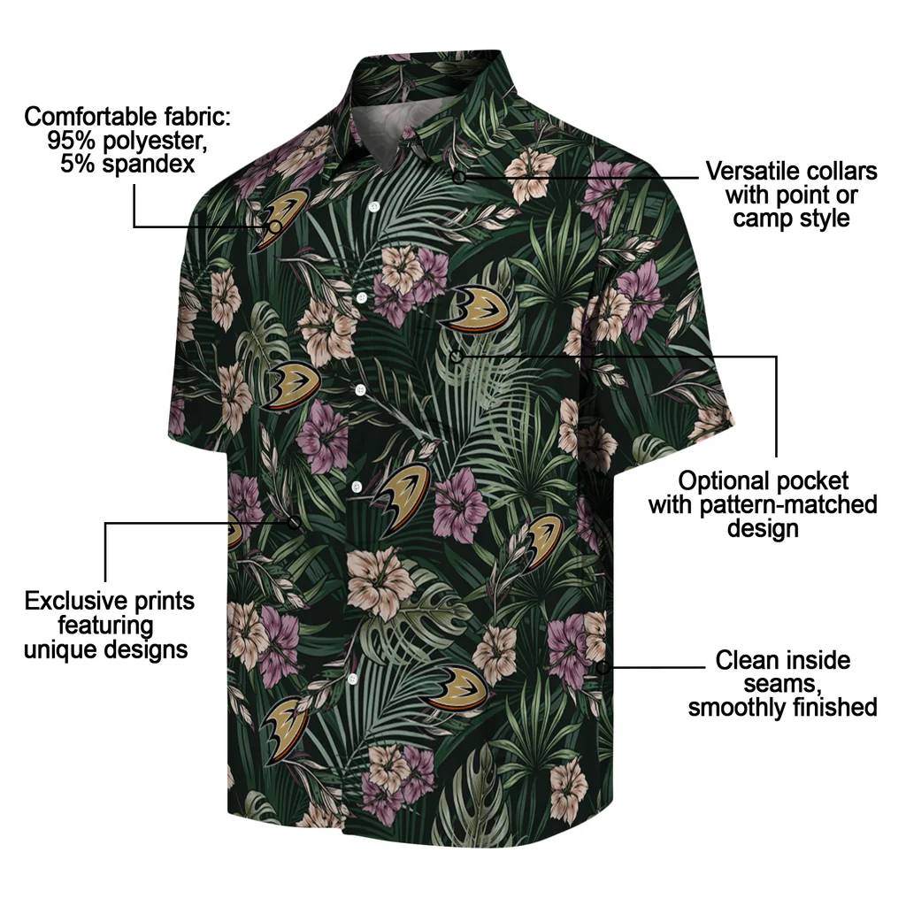 Anaheim Ducks Hawaiian Shirt - Hibiscus Leaves Pattern 5 Anaheim Ducks Hawaiian Shirt - Hibiscus Leaves Pattern - Image 5