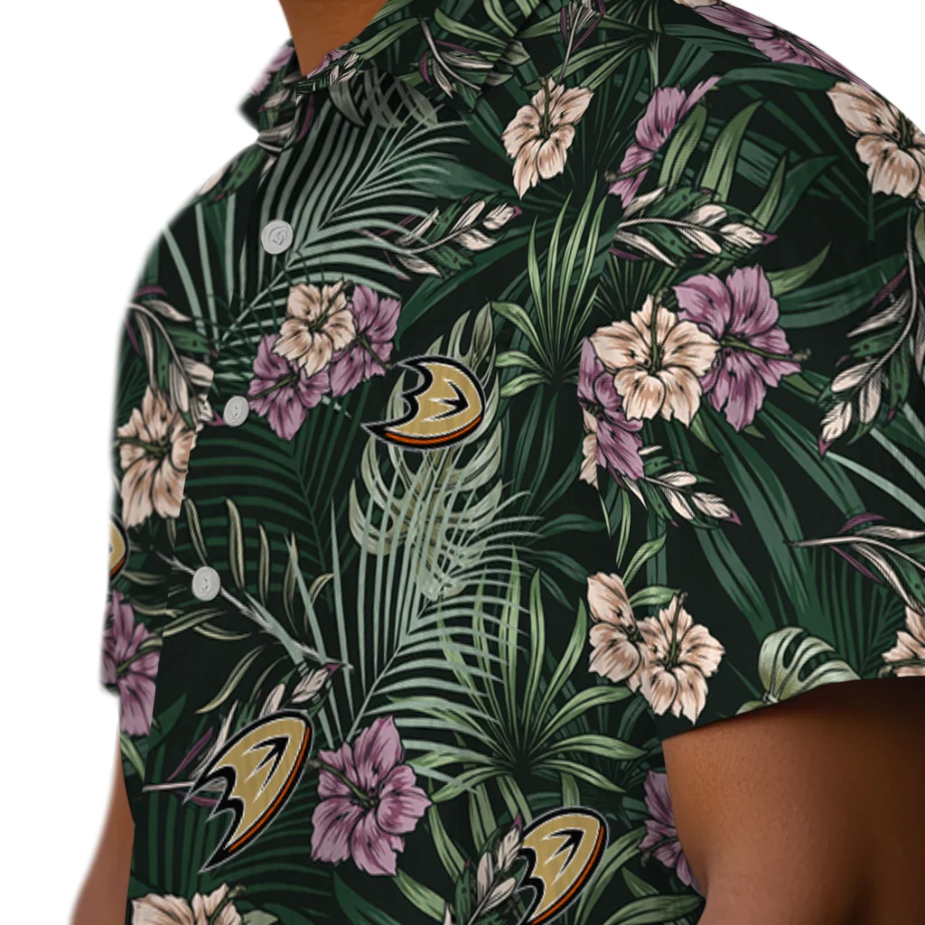 Anaheim Ducks Hawaiian Shirt - Hibiscus Leaves Pattern 8 Anaheim Ducks Hawaiian Shirt - Hibiscus Leaves Pattern - Image 8
