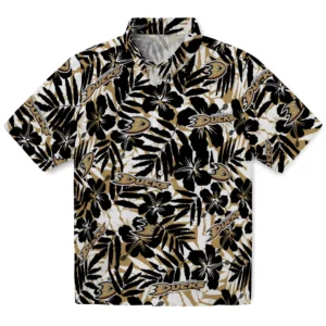 Anaheim Ducks Hawaiian Shirt - Hibiscus Overlay