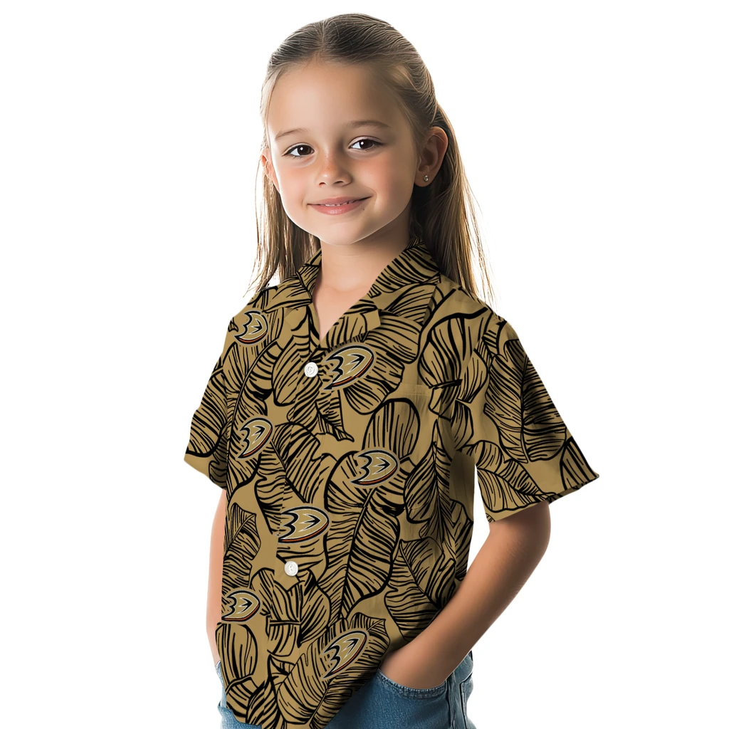 Anaheim Ducks Hawaiian Shirt - Leaf Outline 6 Anaheim Ducks Hawaiian Shirt - Leaf Outline - Image 6