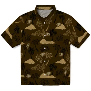 Anaheim Ducks Hawaiian Shirt - Palm And Clouds
