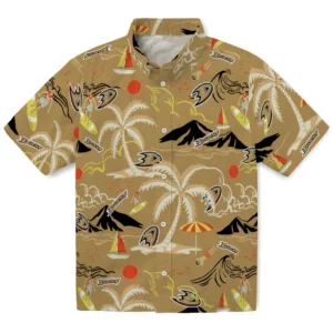 Anaheim Ducks Hawaiian Shirt - Palm Tree Island