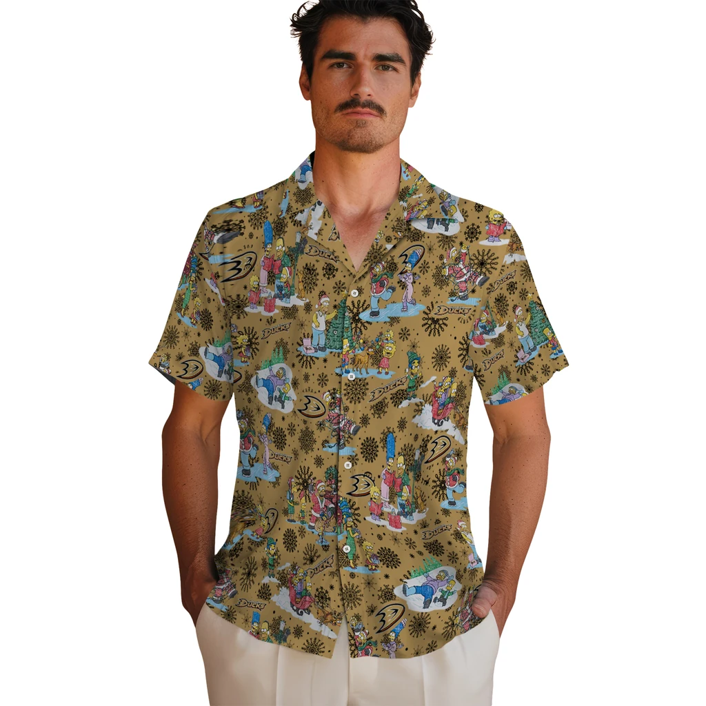 Anaheim Ducks Hawaiian Shirt - Simpsons Christmas 2 Anaheim Ducks Hawaiian Shirt - Simpsons Christmas - Image 2