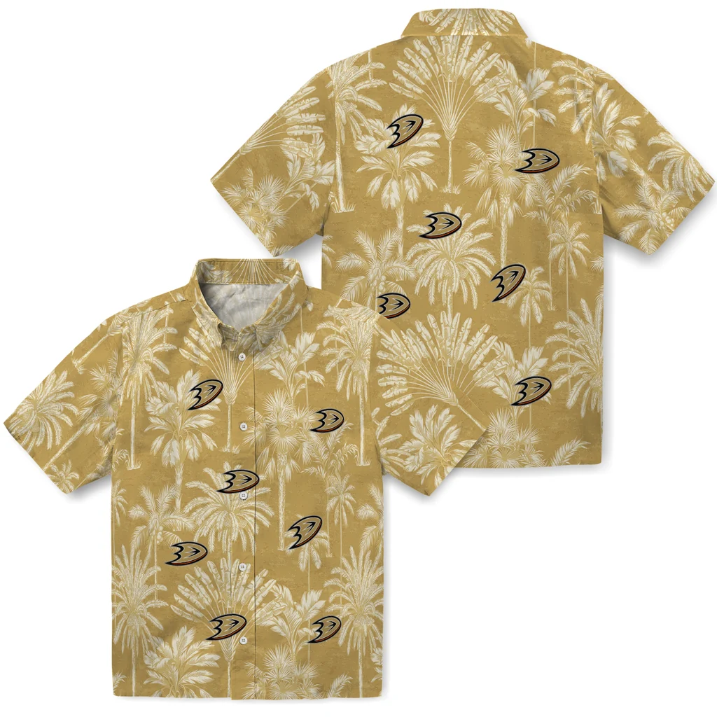 Anaheim Ducks Hawaiian Shirt - Vintage Palm Tree 3 Anaheim Ducks Hawaiian Shirt - Vintage Palm Tree - Image 3