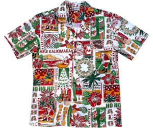 2025 Christmas Traditions White Hawaiian Shirt