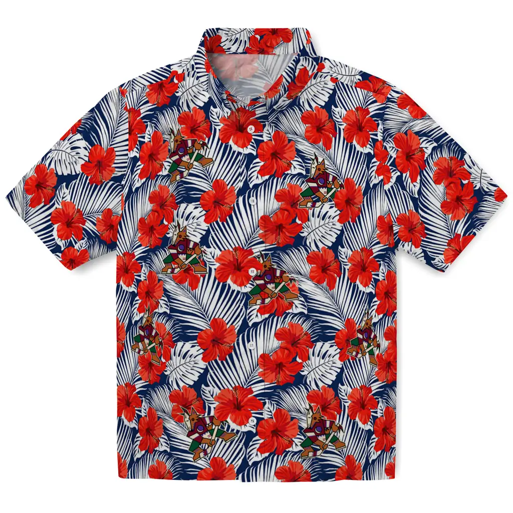 Arizona Coyotes Hawaiian Shirt - Hibiscus Fiesta 1 Arizona Coyotes Hawaiian Shirt - Hibiscus Fiesta