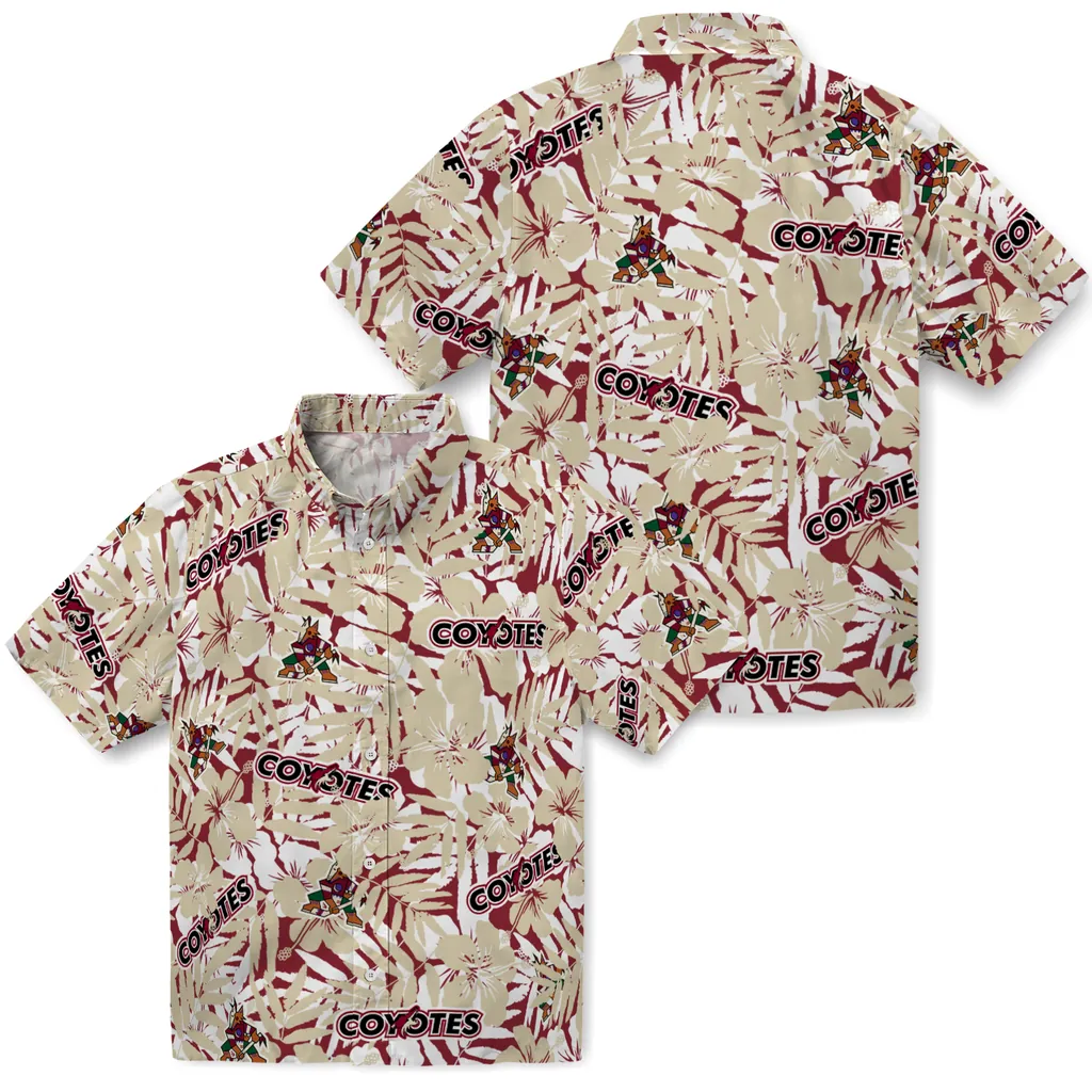 Arizona Coyotes Hawaiian Shirt - Hibiscus Overlay 3 Arizona Coyotes Hawaiian Shirt - Hibiscus Overlay - Image 3