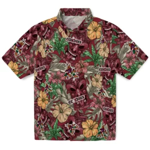 Arizona Coyotes Hawaiian Shirt - Hibiscus Tiki Jungle