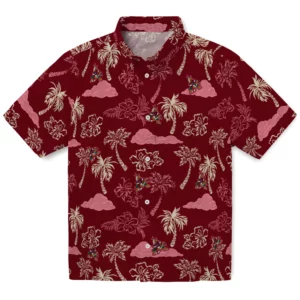 Arizona Coyotes Hawaiian Shirt - Palm And Clouds