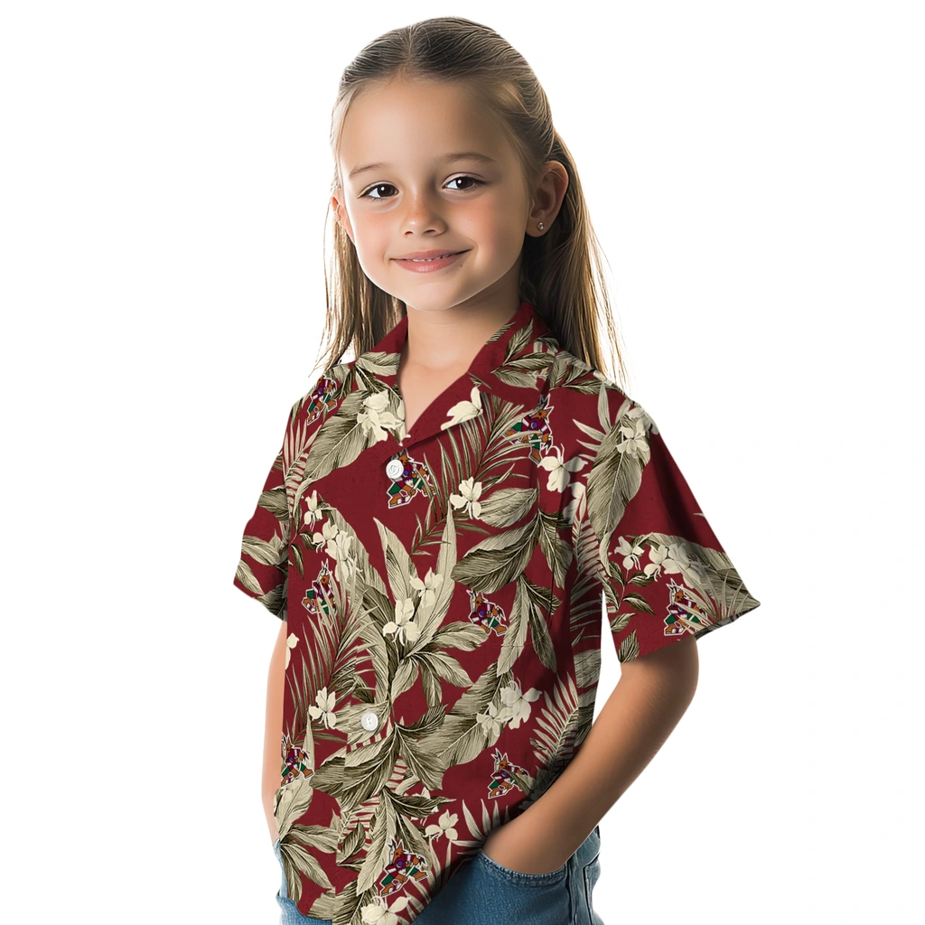 Arizona Coyotes Hawaiian Shirt - Palm Leaves 6 Arizona Coyotes Hawaiian Shirt - Palm Leaves - Image 6