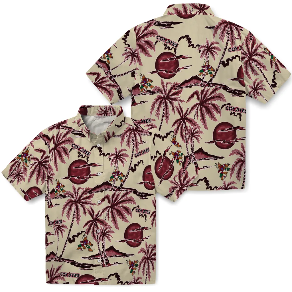 Arizona Coyotes Hawaiian Shirt - Palm Sunset 3 Arizona Coyotes Hawaiian Shirt - Palm Sunset - Image 3
