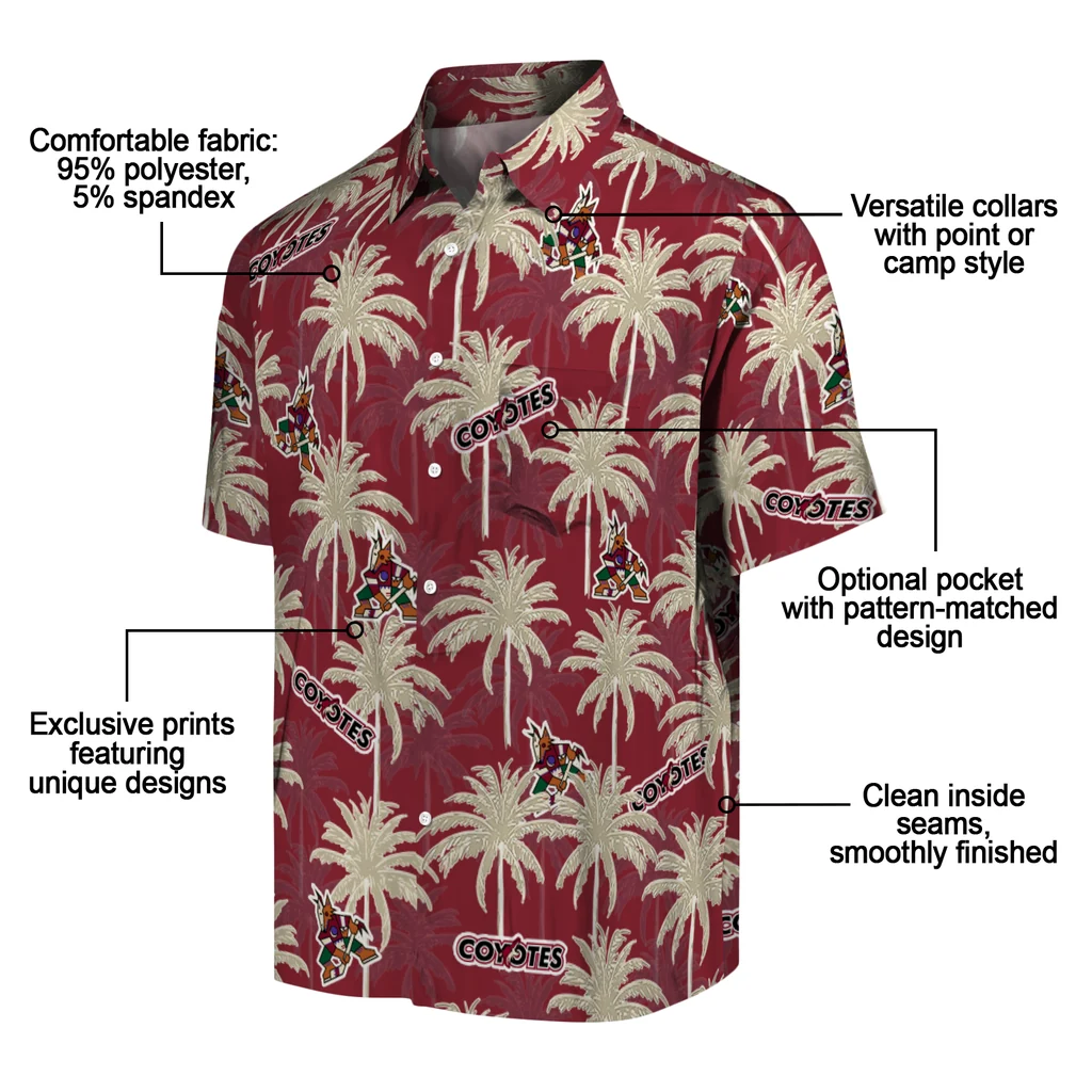 Arizona Coyotes Hawaiian Shirt - Palm Tree Motif 5 Arizona Coyotes Hawaiian Shirt - Palm Tree Motif - Image 5