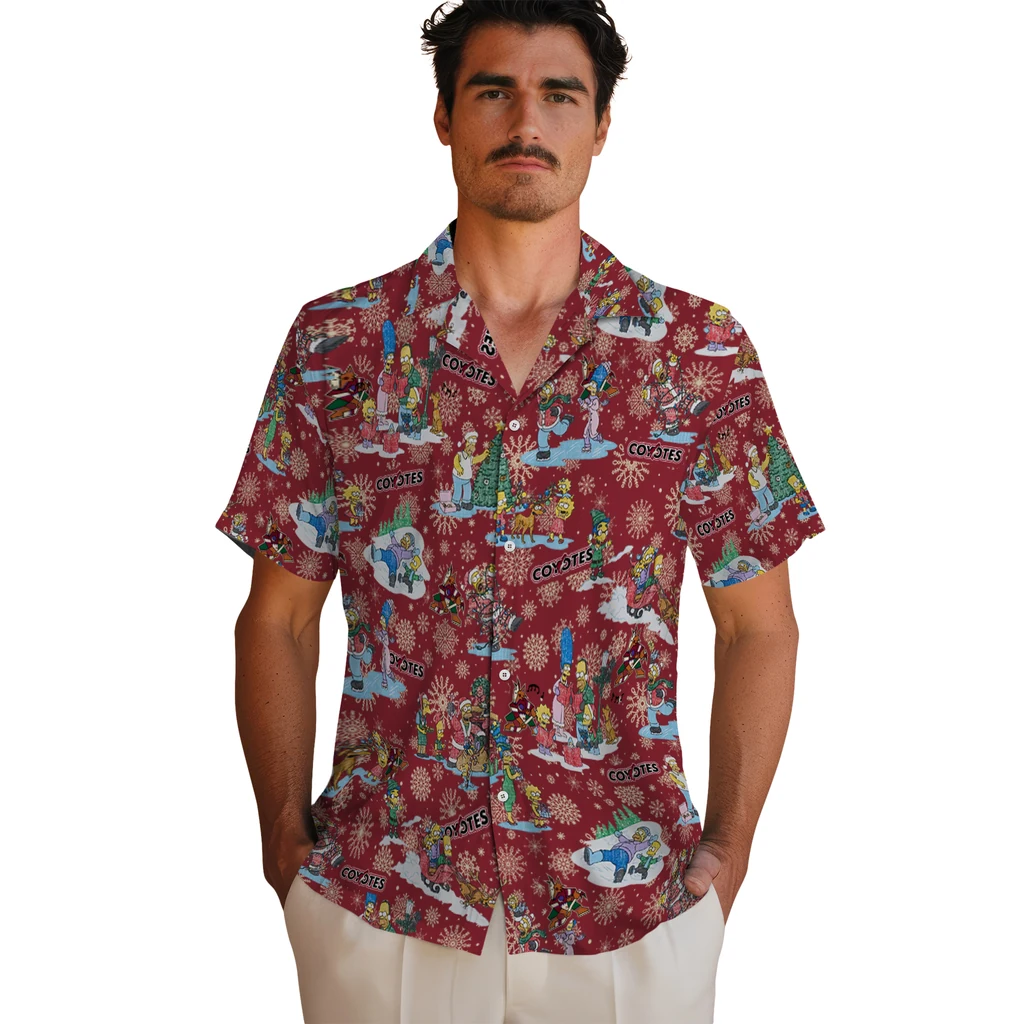 Arizona Coyotes Hawaiian Shirt - Simpsons Christmas 2 Arizona Coyotes Hawaiian Shirt - Simpsons Christmas - Image 2
