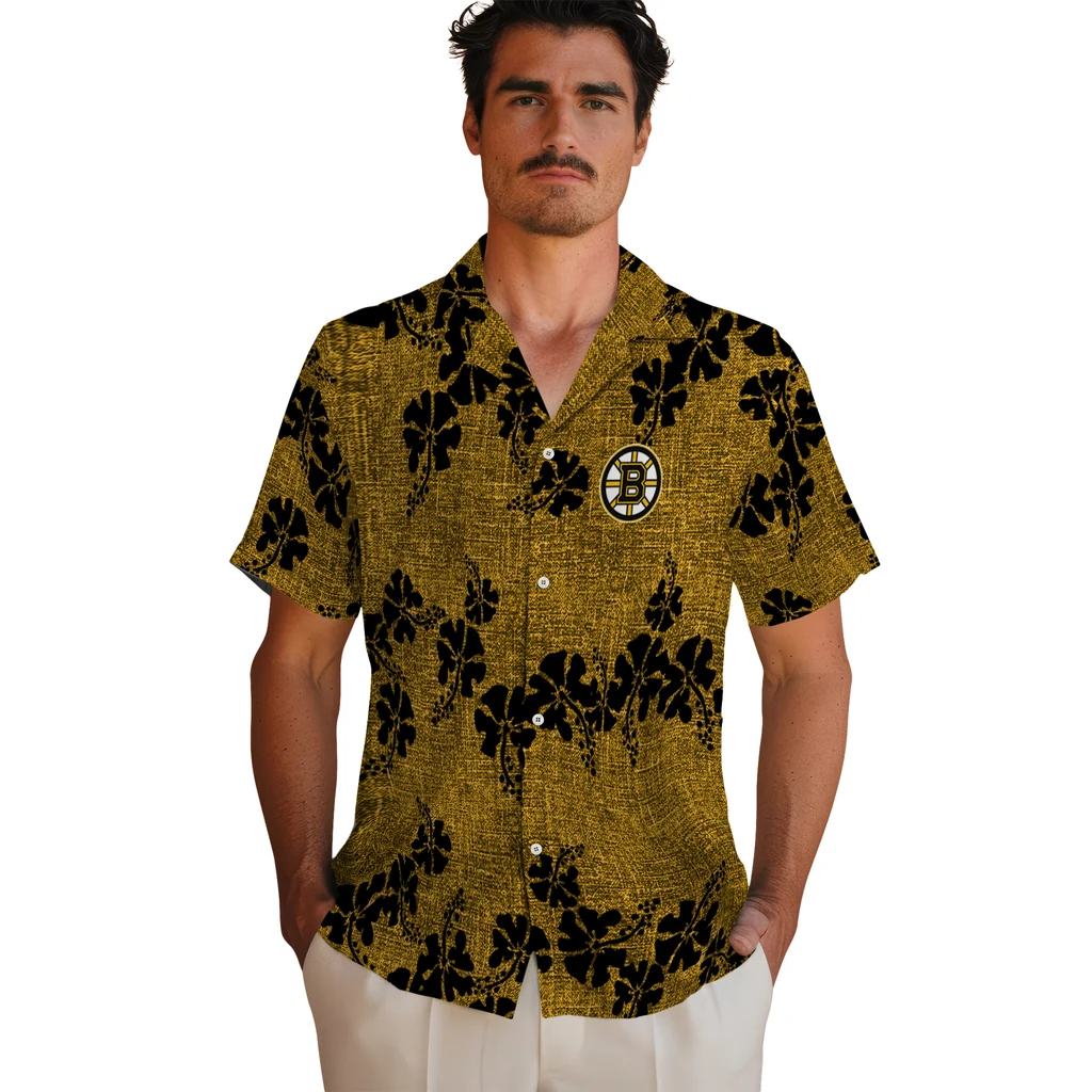 Boston Bruins Hawaiian Shirt - 50th State Flower 2 Boston Bruins Hawaiian Shirt - 50th State Flower - Image 2