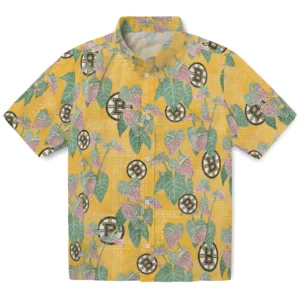Boston Bruins Hawaiian Shirt - Anthurium Overlay