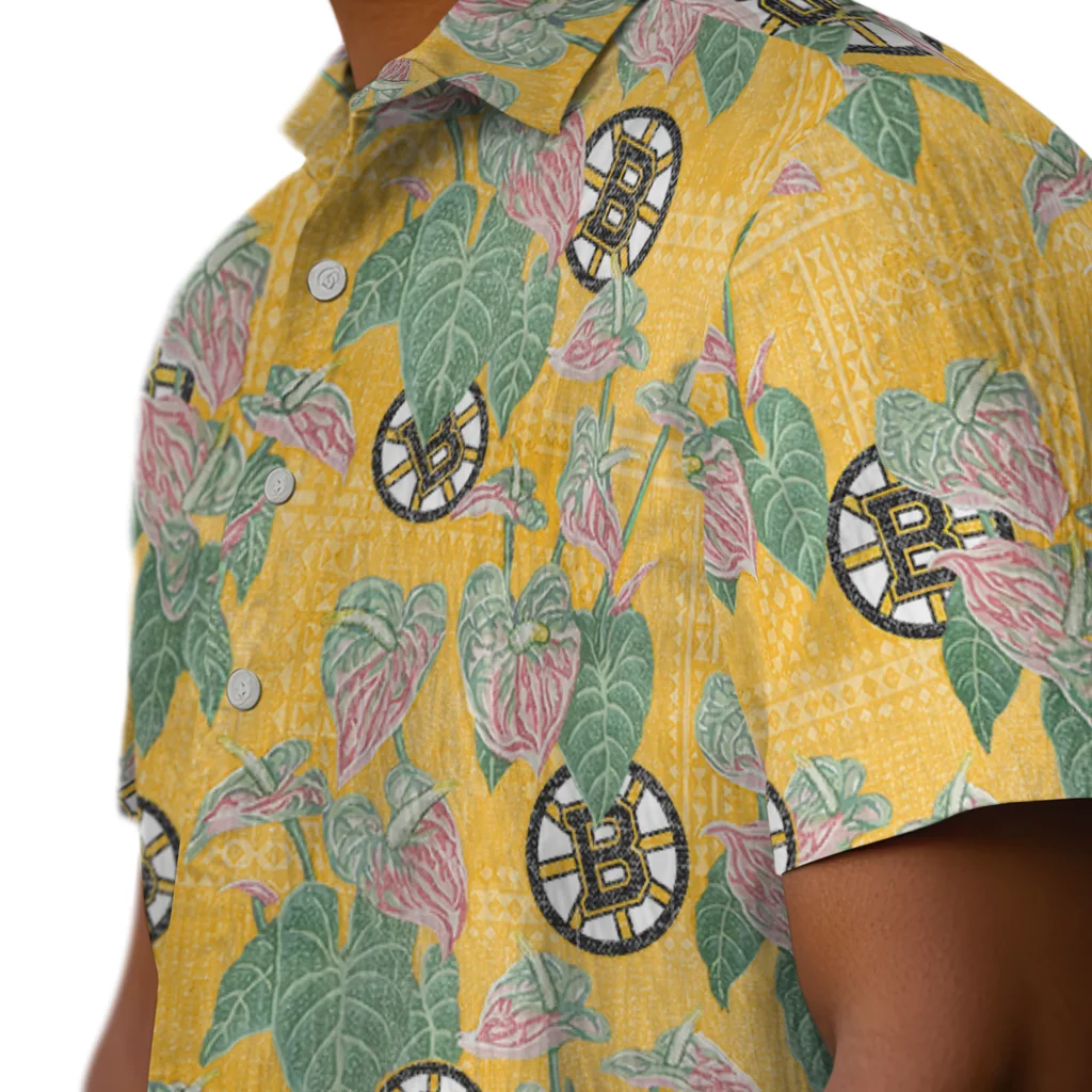Boston Bruins Hawaiian Shirt - Anthurium Overlay 8 Boston Bruins Hawaiian Shirt - Anthurium Overlay - Image 8