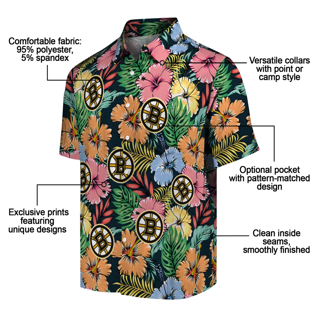 Boston Bruins Hawaiian Shirt - Brilliant Hibiscus Garden 5 Boston Bruins Hawaiian Shirt - Brilliant Hibiscus Garden - Image 5