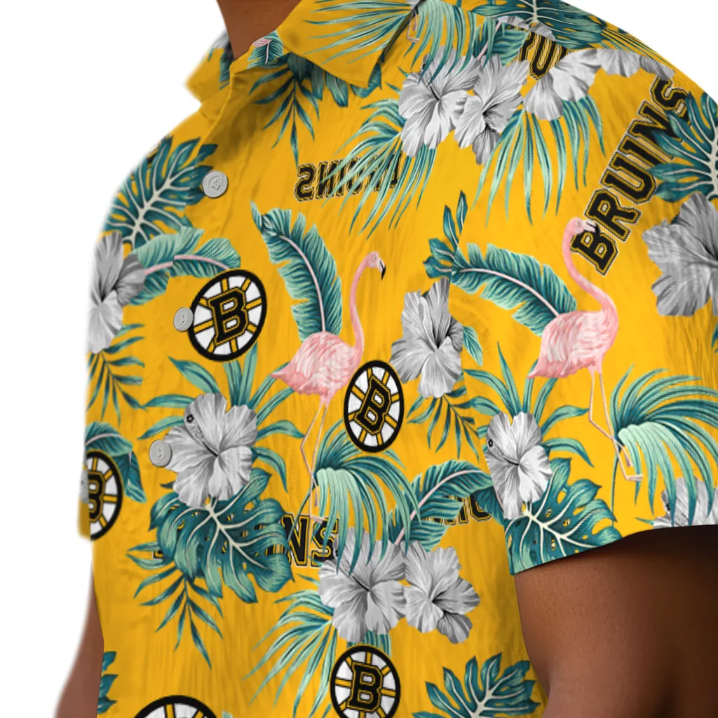 Boston Bruins Hawaiian Shirt - Flamingo and Hibiscus 8 Boston Bruins Hawaiian Shirt - Flamingo and Hibiscus - Image 8