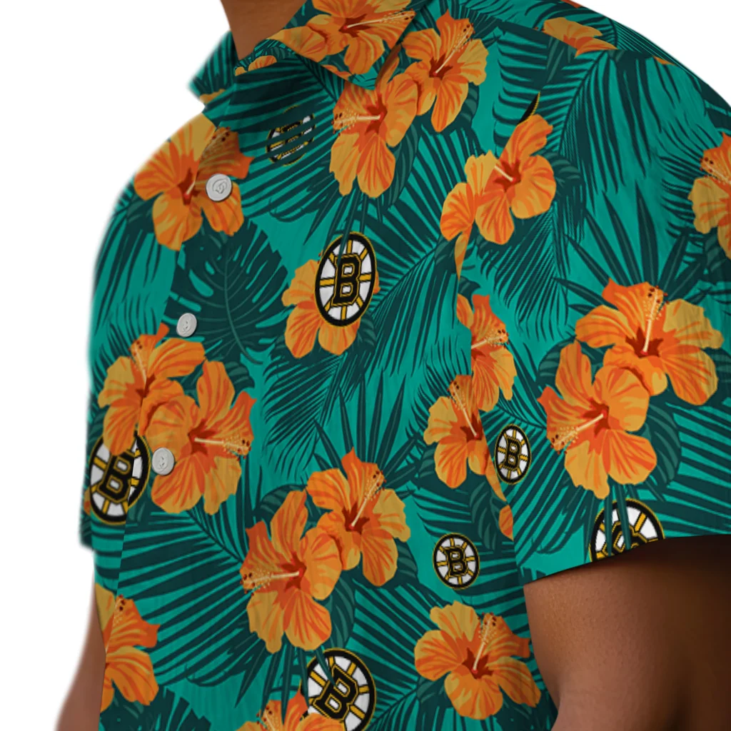 Boston Bruins Hawaiian Shirt - Hibiscus and Palm Leaves 8 Boston Bruins Hawaiian Shirt - Hibiscus and Palm Leaves - Image 8