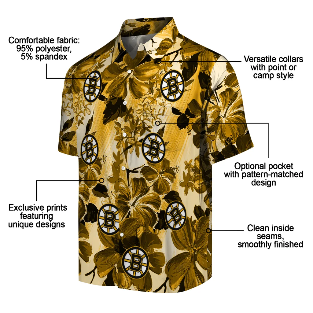 Boston Bruins Hawaiian Shirt - Hibiscus Arrangement 5 Boston Bruins Hawaiian Shirt - Hibiscus Arrangement - Image 5