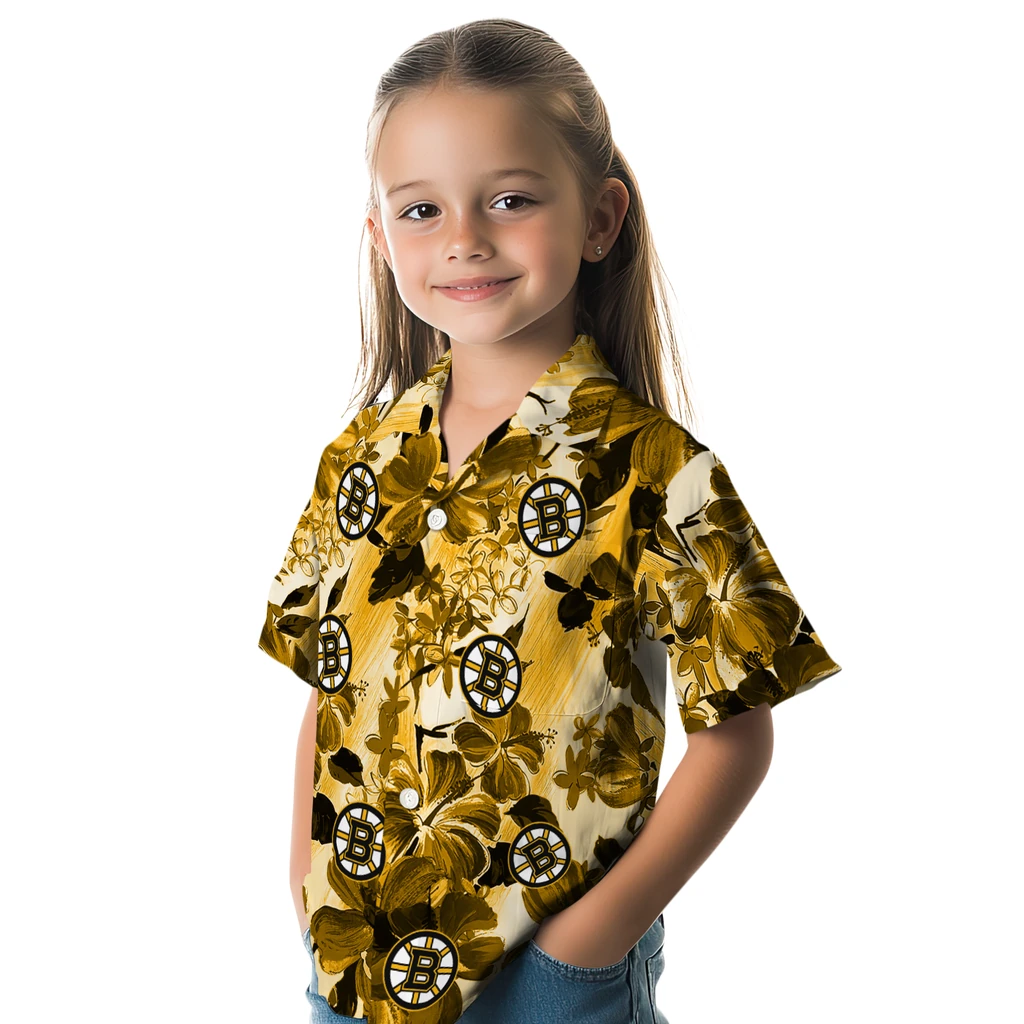 Boston Bruins Hawaiian Shirt - Hibiscus Arrangement 6 Boston Bruins Hawaiian Shirt - Hibiscus Arrangement - Image 6