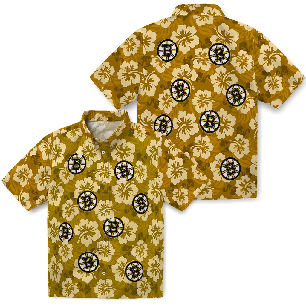 Boston Bruins Hawaiian Shirt - Hibiscus Cluster 3 Boston Bruins Hawaiian Shirt - Hibiscus Cluster - Image 3