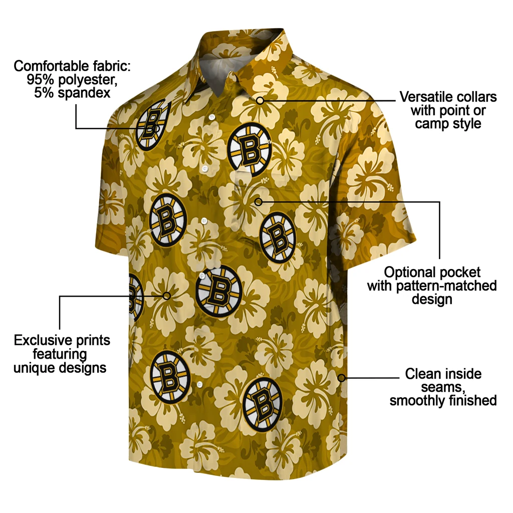 Boston Bruins Hawaiian Shirt - Hibiscus Cluster 5 Boston Bruins Hawaiian Shirt - Hibiscus Cluster - Image 5