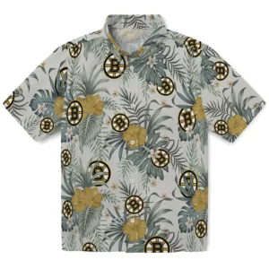 Boston Bruins Hawaiian Shirt - Hibiscus Designs