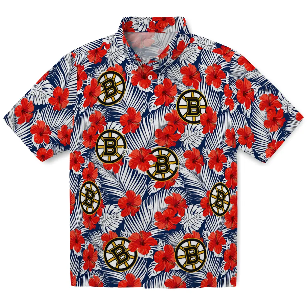 Boston Bruins Hawaiian Shirt - Hibiscus Fiesta 1 Boston Bruins Hawaiian Shirt - Hibiscus Fiesta