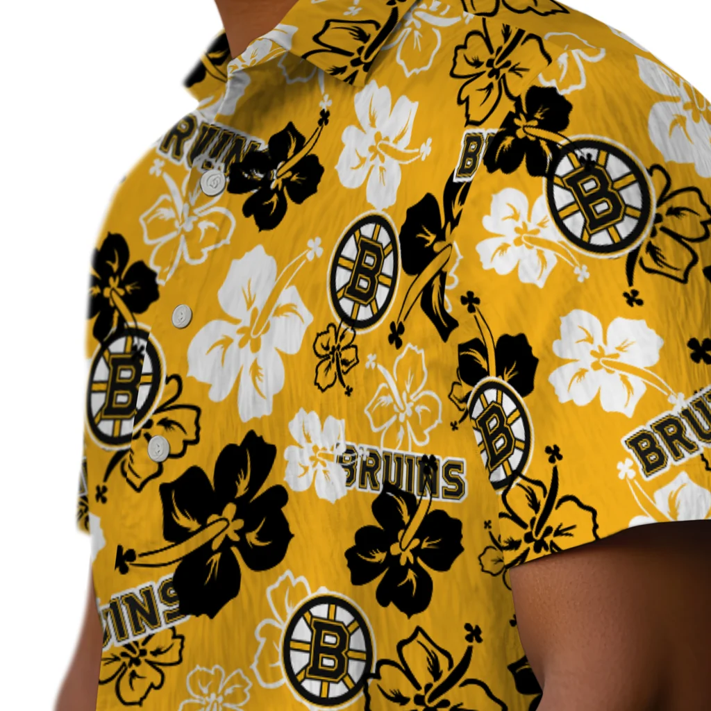 Boston Bruins Hawaiian Shirt - Hibiscus Flower Design 8 Boston Bruins Hawaiian Shirt - Hibiscus Flower Design - Image 8