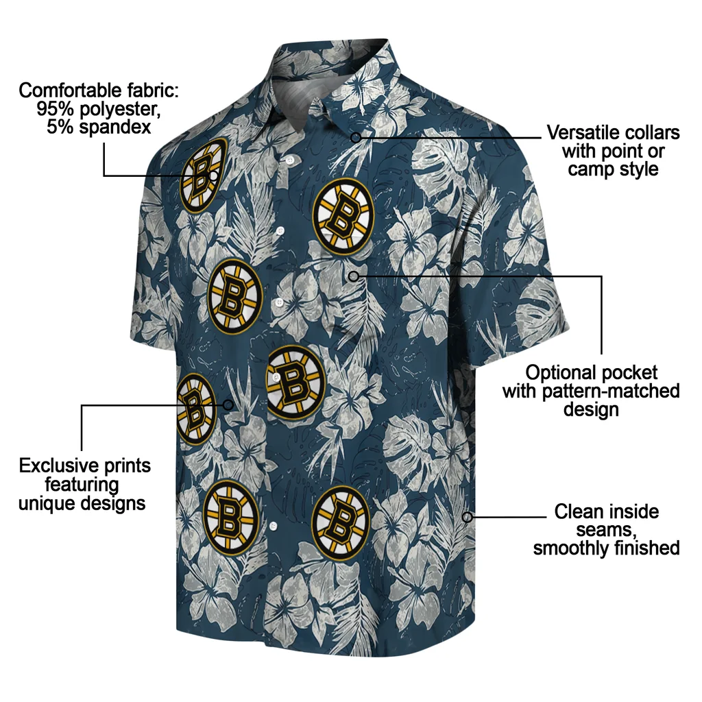 Boston Bruins Hawaiian Shirt - Hibiscus Flowers 5 Boston Bruins Hawaiian Shirt - Hibiscus Flowers - Image 5